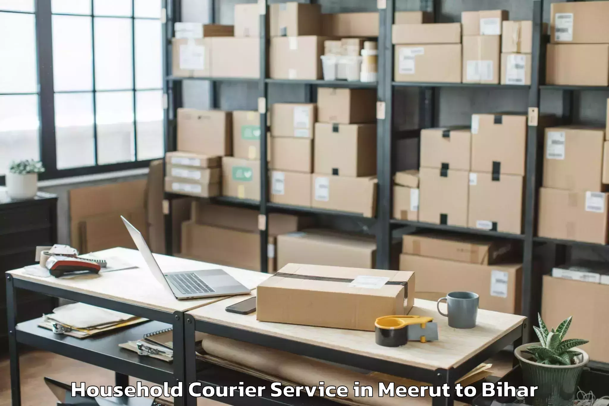 Easy Meerut to Turkaulia Household Courier Booking